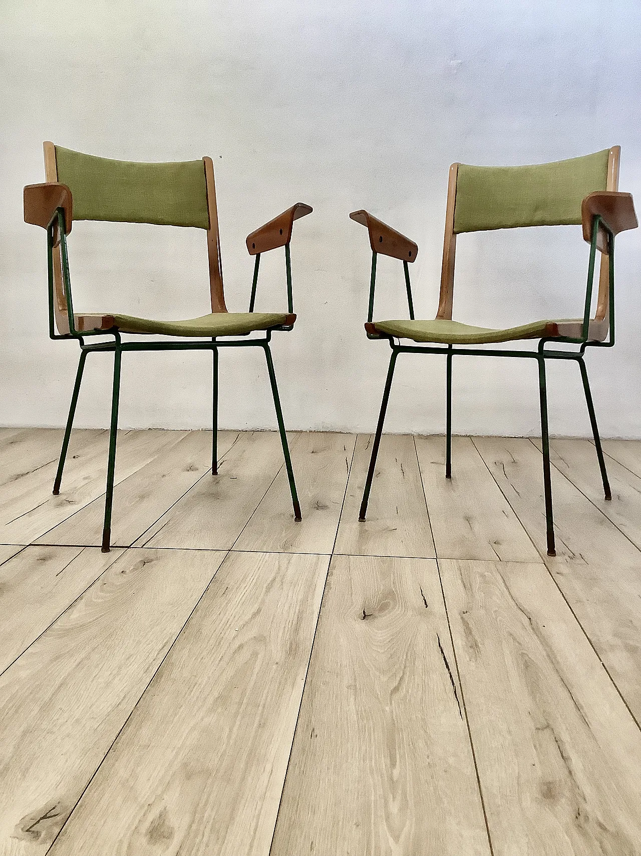 Boomerang armchairs pair 1