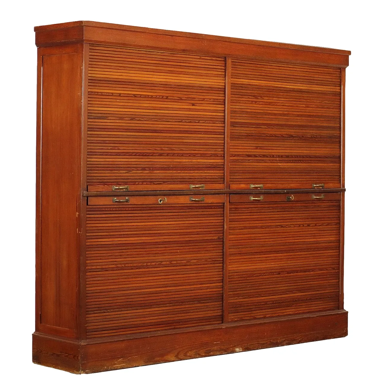 Mobile a serranda in legno massiccio di larice, metà '900 1