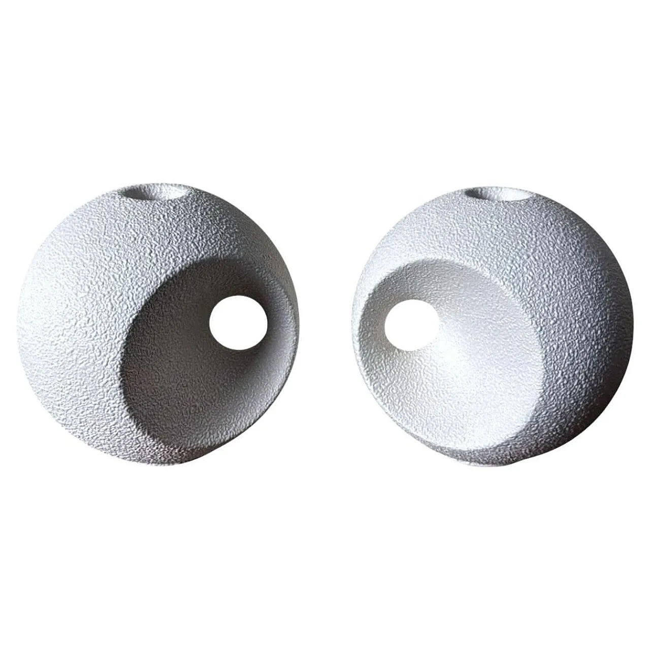 Coppia di candelieri in ceramica smaltata di Roberto Rigon, anni '70 1