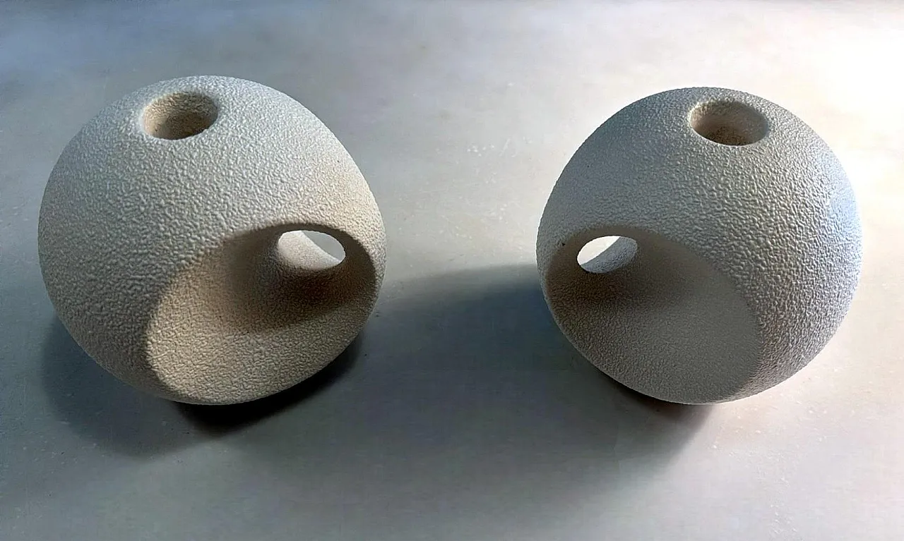 Coppia di candelieri in ceramica smaltata di Roberto Rigon, anni '70 7