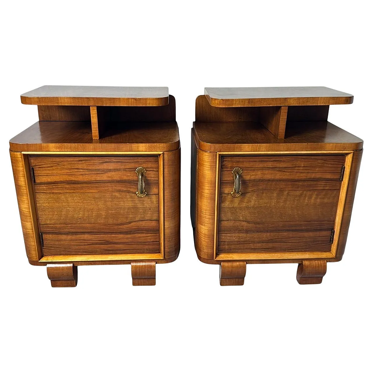 Pair of Art Deco style bedside tables, 1930s 1