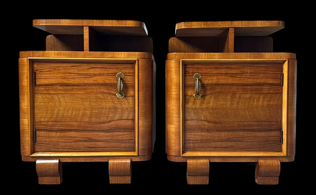 Pair of Art Deco style bedside tables, 1930s 2