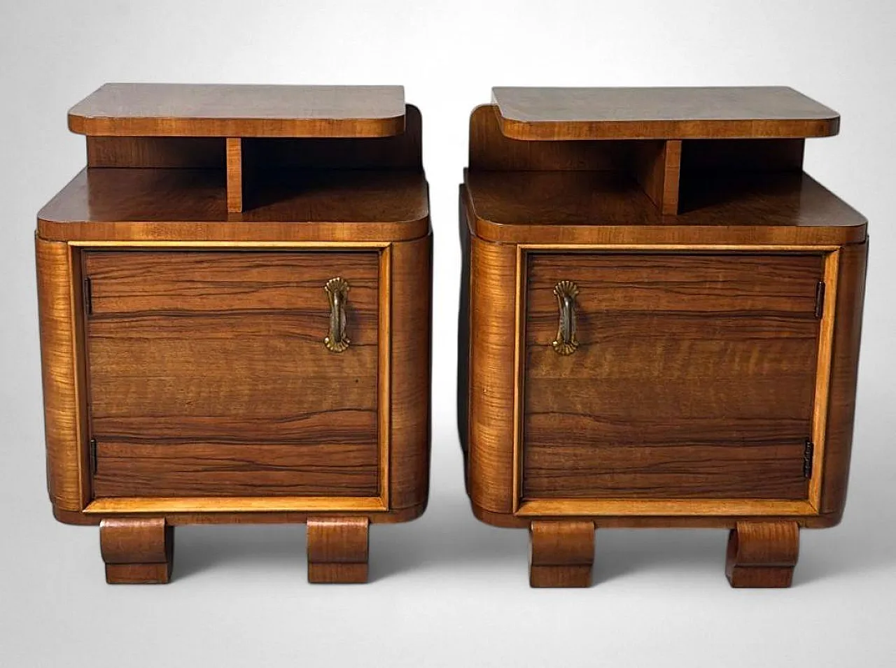 Pair of Art Deco style bedside tables, 1930s 3