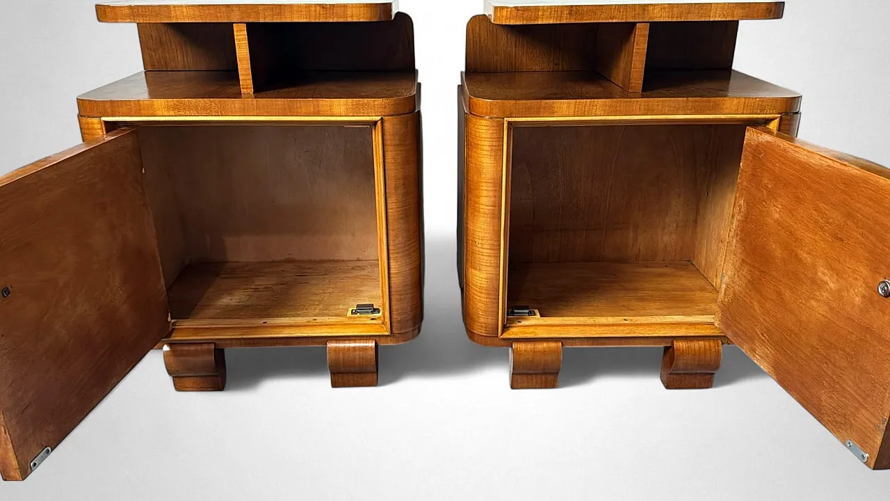 Pair of Art Deco style bedside tables, 1930s 4