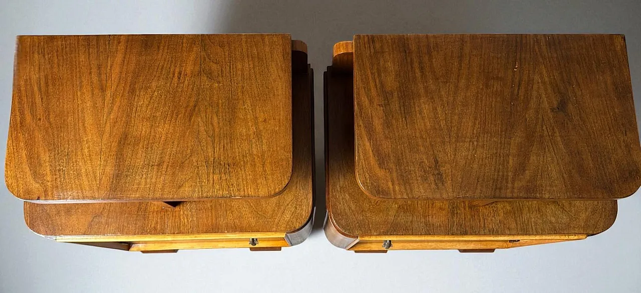 Pair of Art Deco style bedside tables, 1930s 7