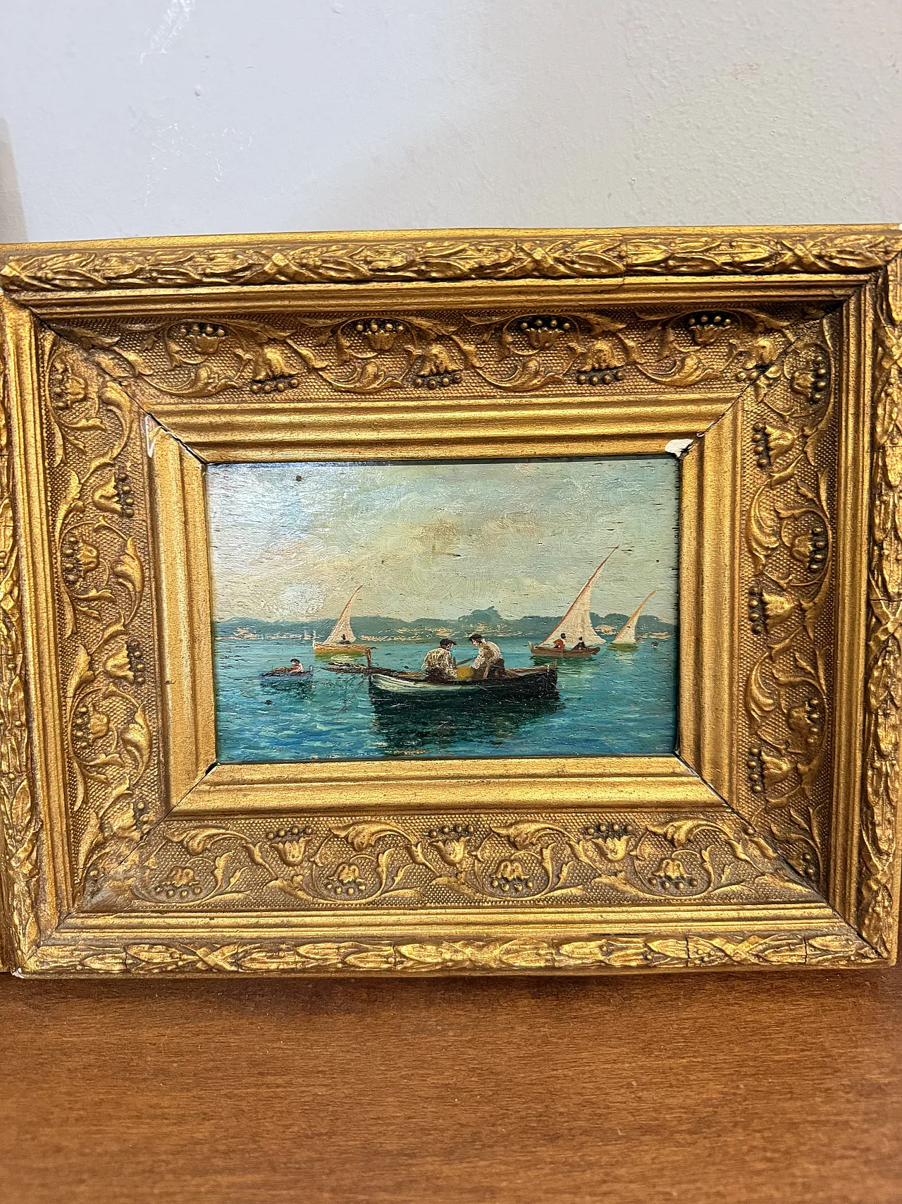 Coppia di dipinti di scuola napoletana, olio su tavola, '800 5