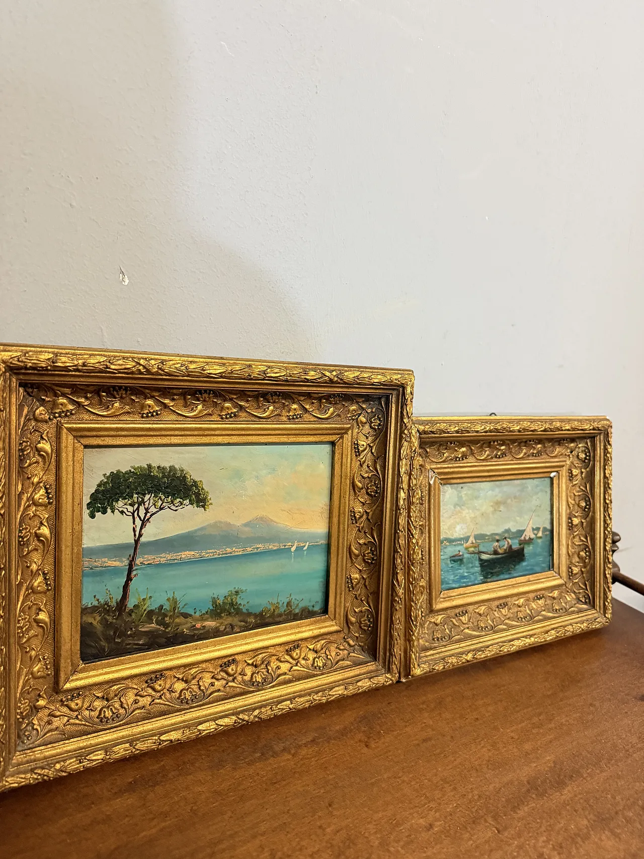 Coppia di dipinti di scuola napoletana, olio su tavola, '800 10