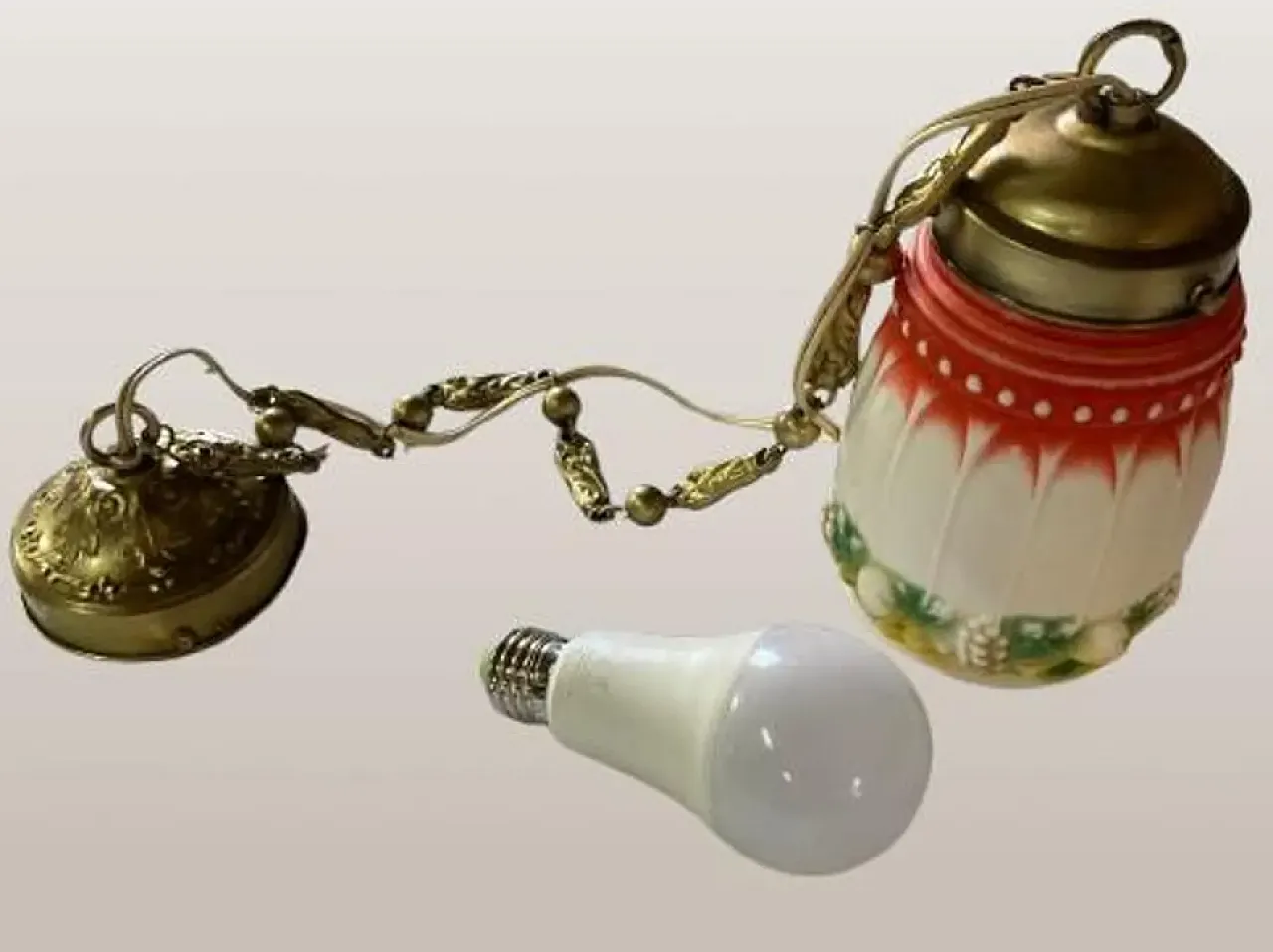 Lanterna di vetro Bisque Art Deco, anni '20 6