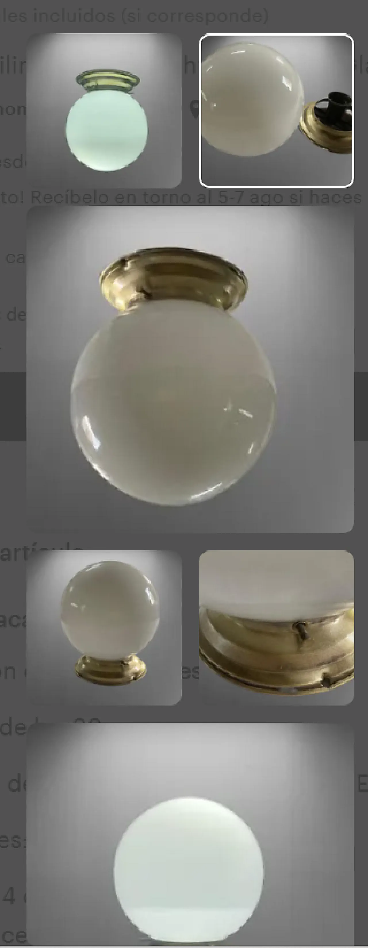 Lampada del soffitto art deco in vetro opale bianco leggero, anni '30 7