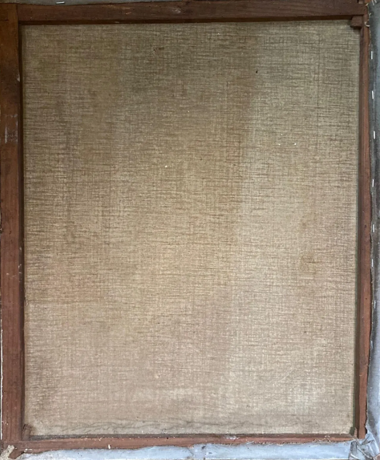 Dipinto religioso in stile romantico, olio su tela, anni '70 1