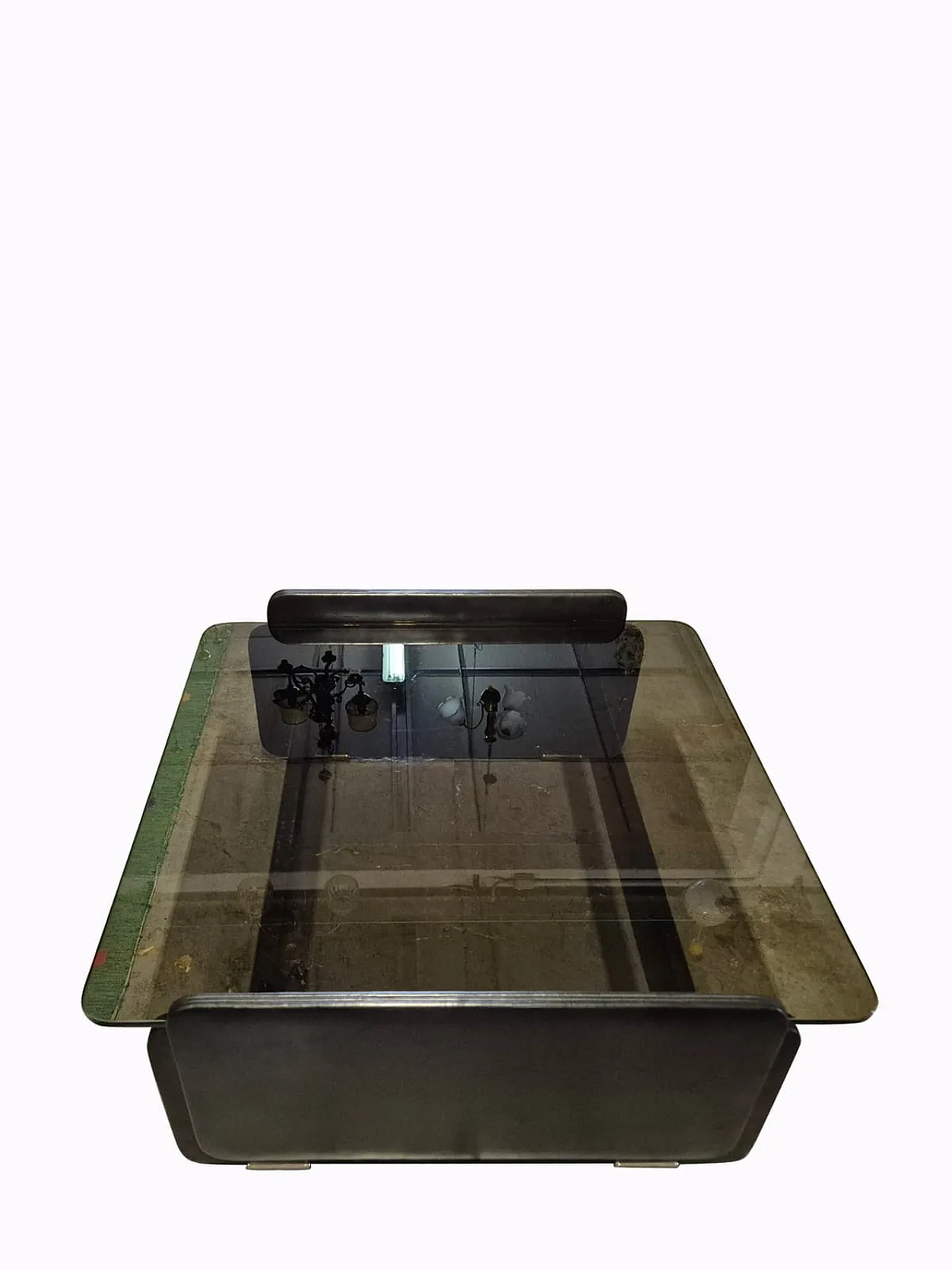 Presidente di fumo in pelle e tavolo di vetro di Poltrona Frau, 20 ° secolo 2