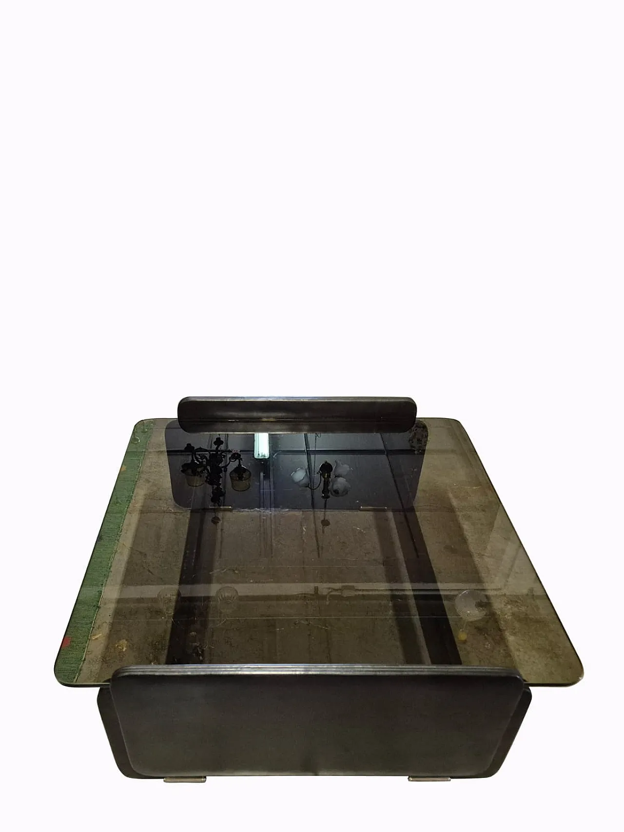 Presidente di fumo in pelle e tavolo di vetro di Poltrona Frau, 20 ° secolo 8