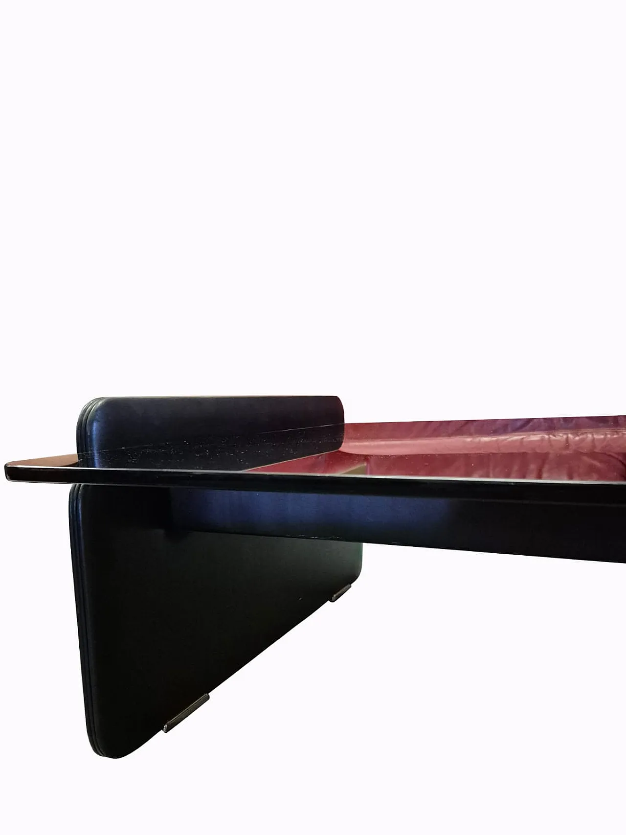 Presidente di fumo in pelle e tavolo di vetro di Poltrona Frau, 20 ° secolo 9