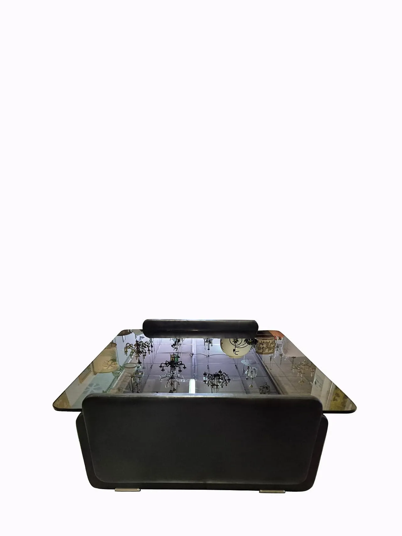 Presidente di fumo in pelle e tavolo di vetro di Poltrona Frau, 20 ° secolo 11