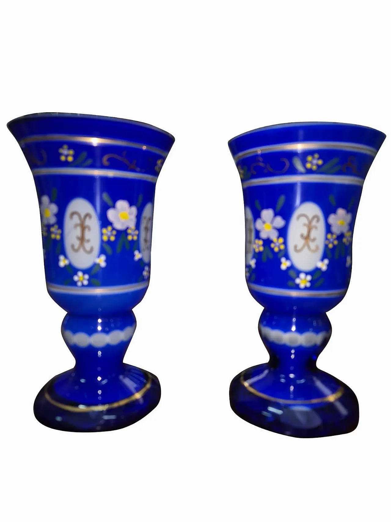 Collezione di 15 bicchieri in vetro smaltato di Boemia, '900 2