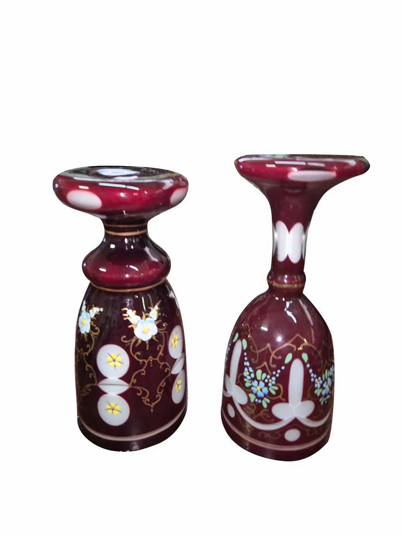 Collezione di 15 bicchieri in vetro smaltato di Boemia, '900 11