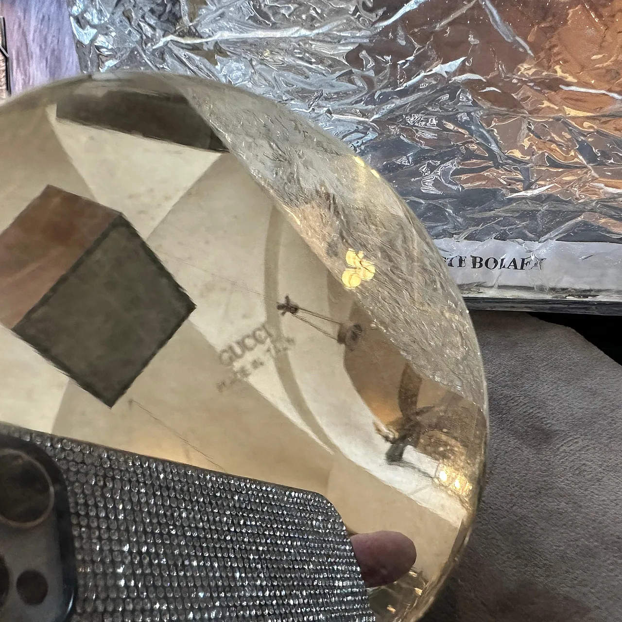 Brass and silver-plated table clock by Gucci, 1980s 4