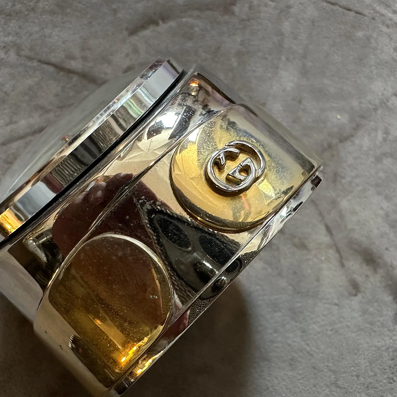 Brass and silver-plated table clock by Gucci, 1980s 5