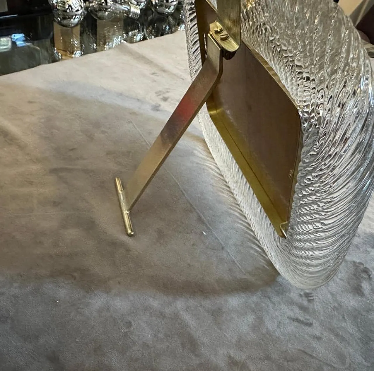 Transparent Murano glass frame in Art Deco style, 2000s 3