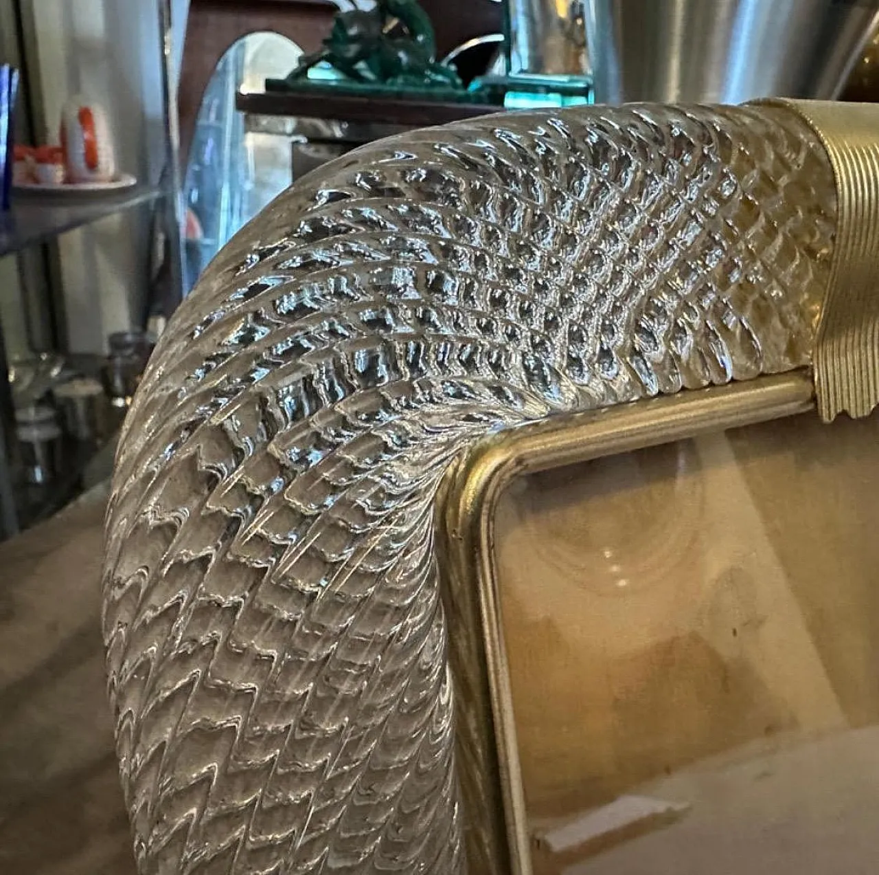 Transparent Murano glass frame in Art Deco style, 2000s 8