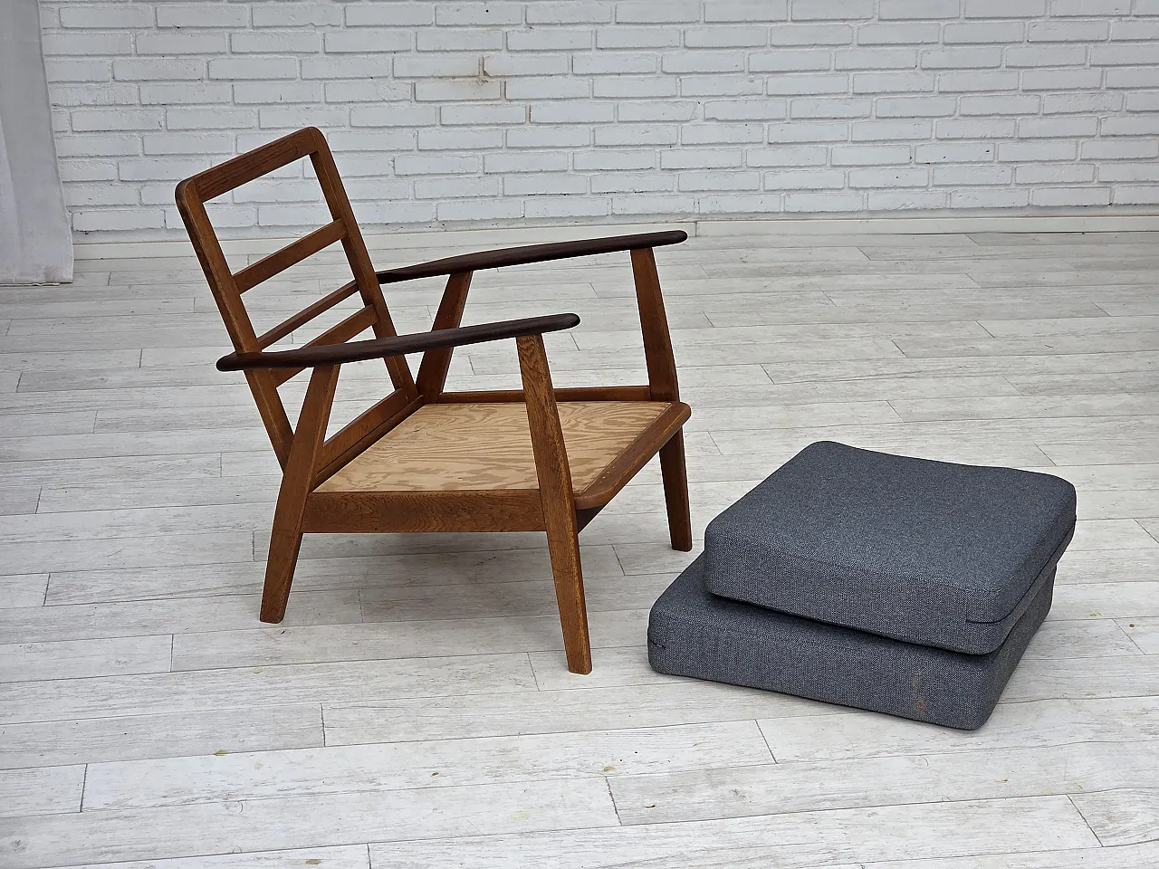 Coppia di poltrone danesi, lana, anni '70 7