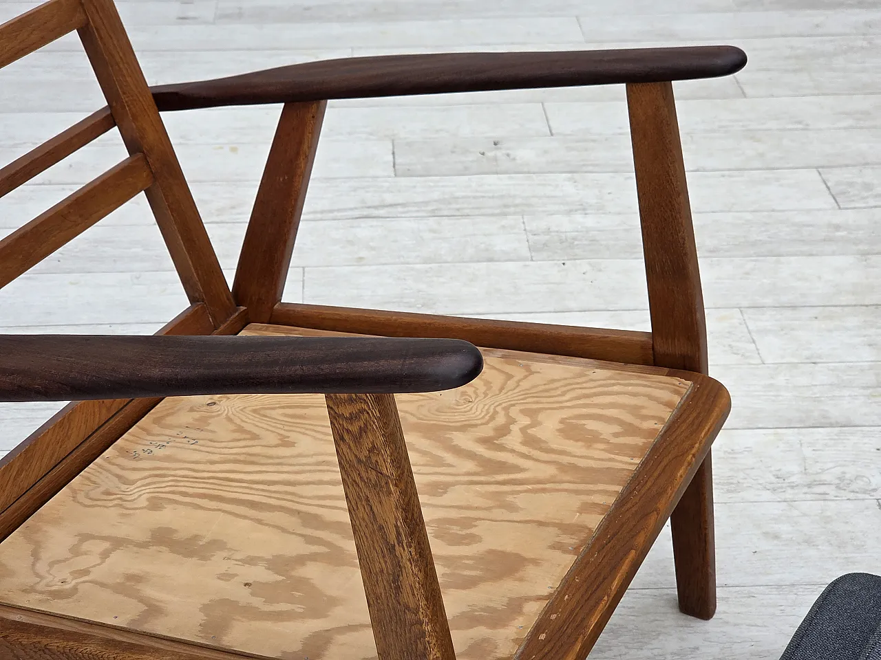 Coppia di poltrone danesi, lana, anni '70 8