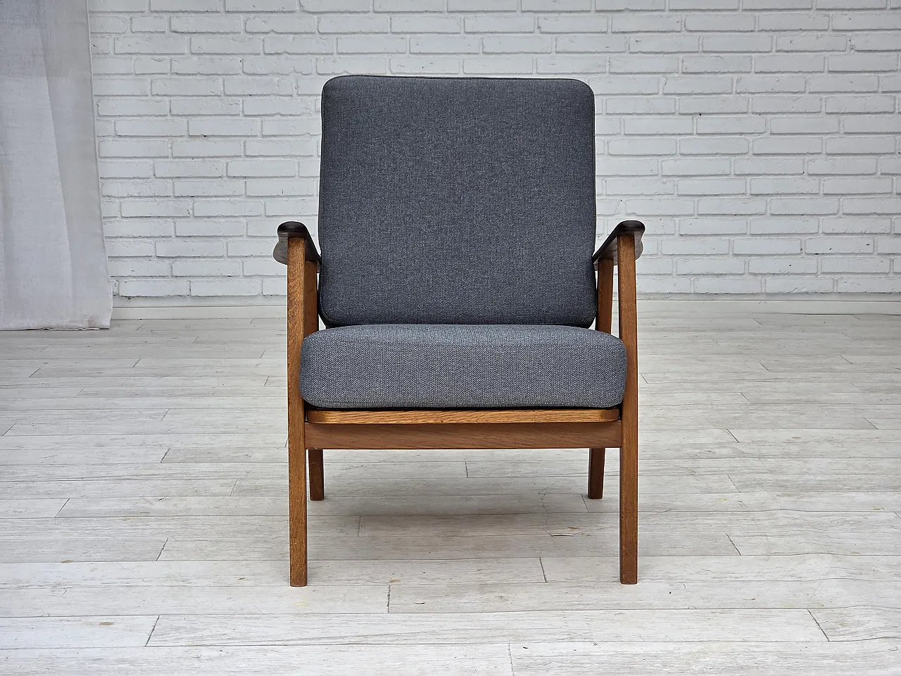 Coppia di poltrone danesi, lana, anni '70 9