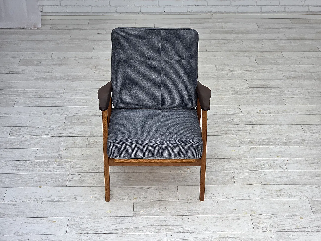 Coppia di poltrone danesi, lana, anni '70 10