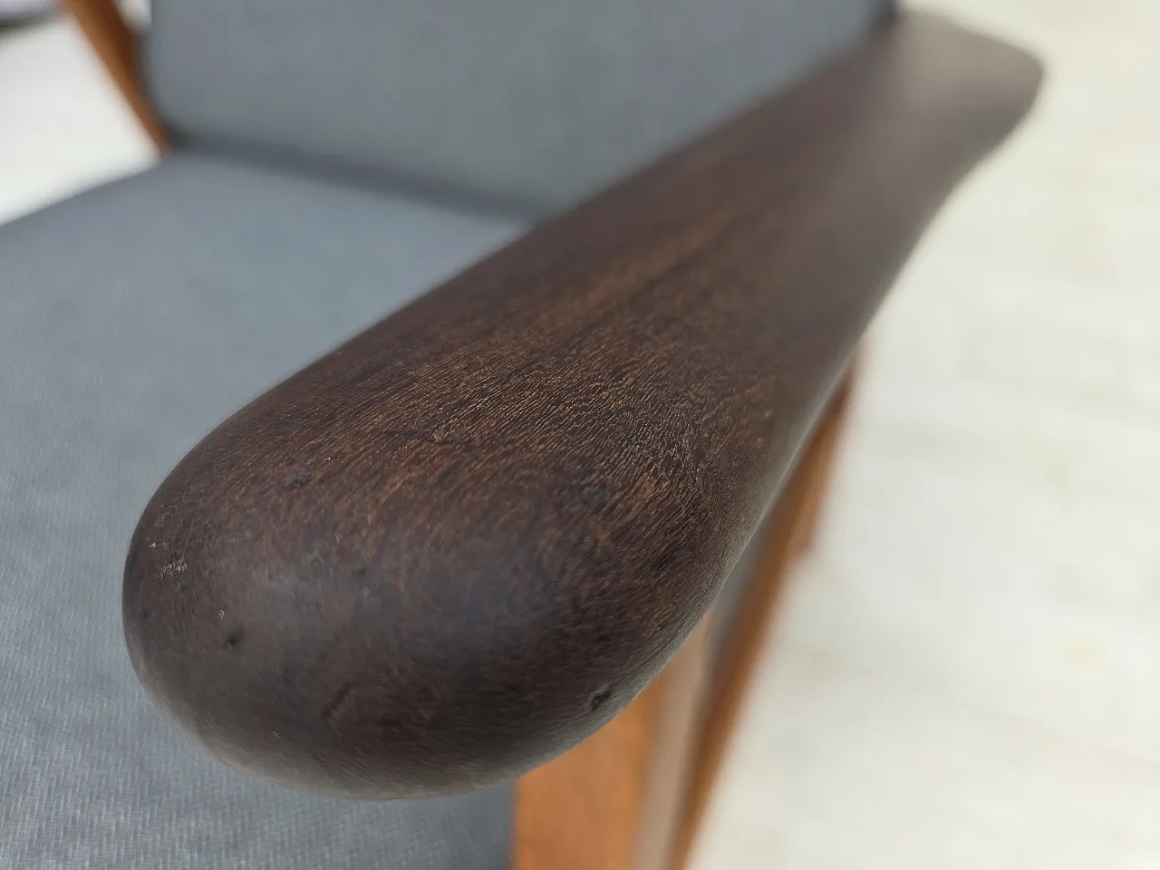 Coppia di poltrone danesi, lana, anni '70 11