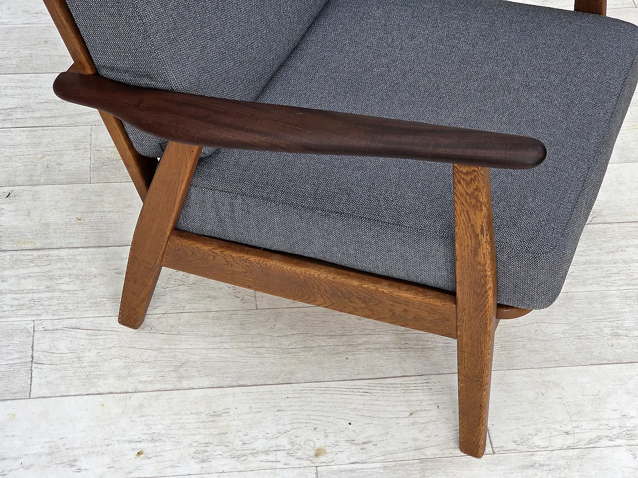 Coppia di poltrone danesi, lana, anni '70 12