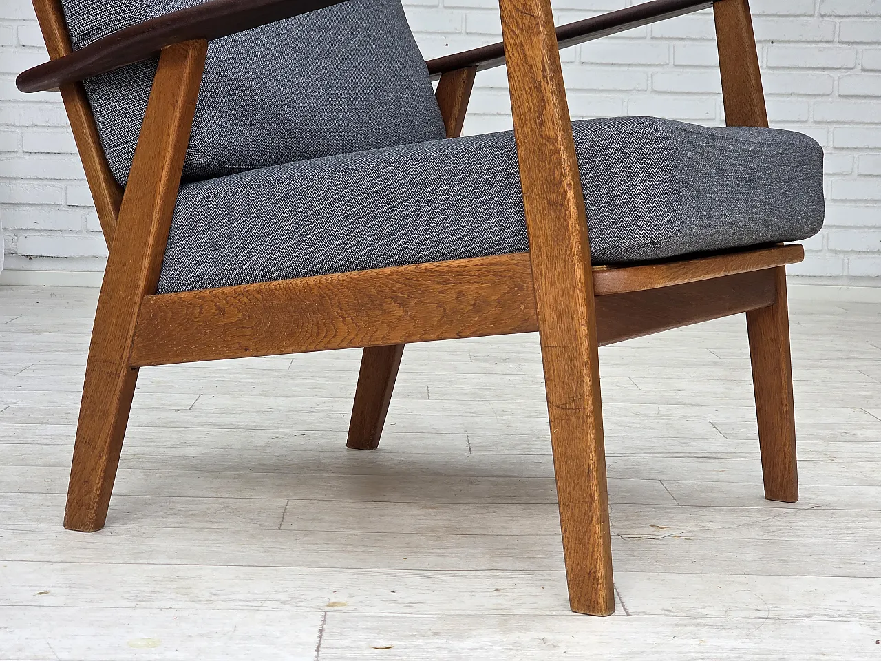 Coppia di poltrone danesi, lana, anni '70 13