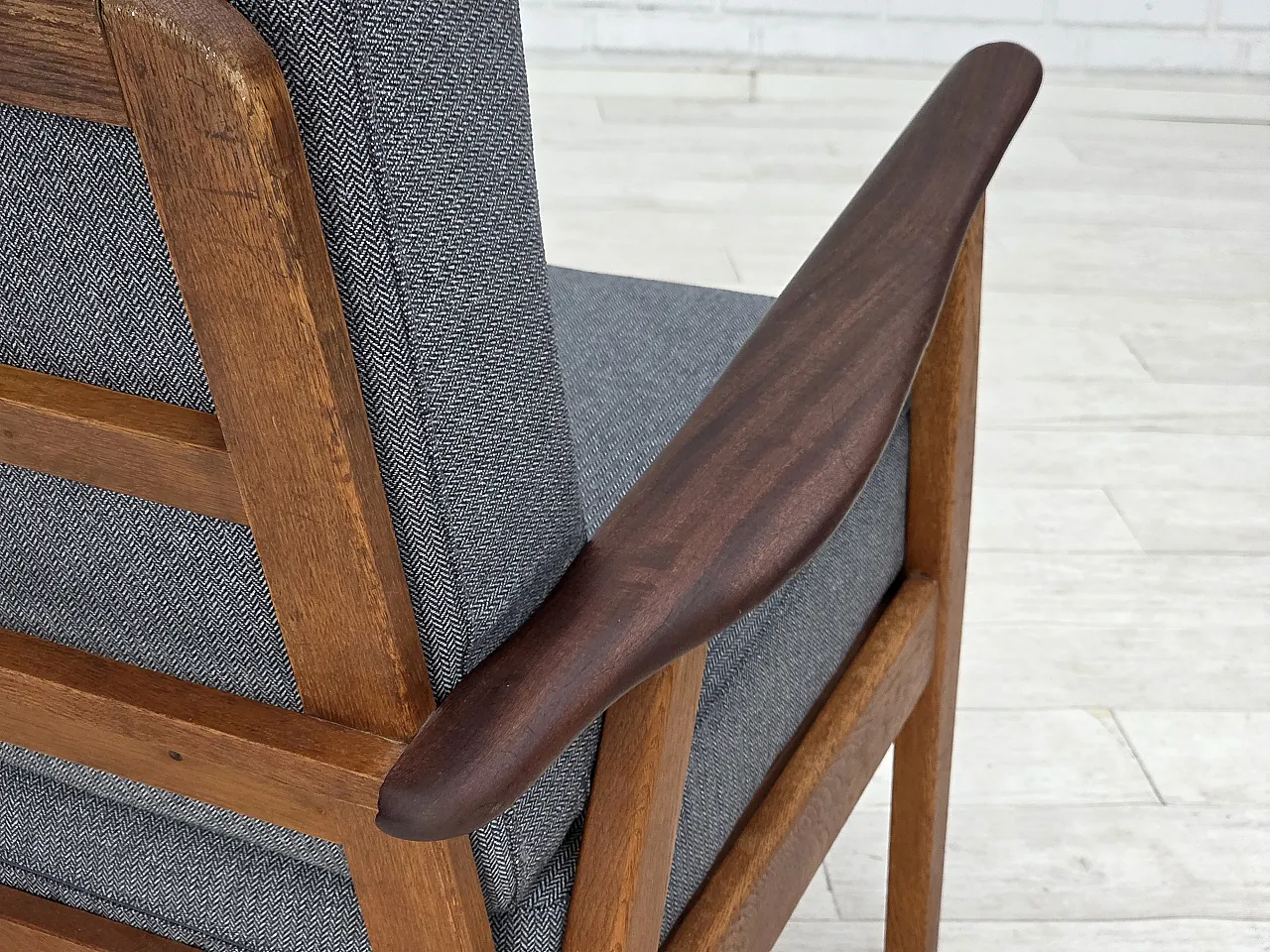 Coppia di poltrone danesi, lana, anni '70 15