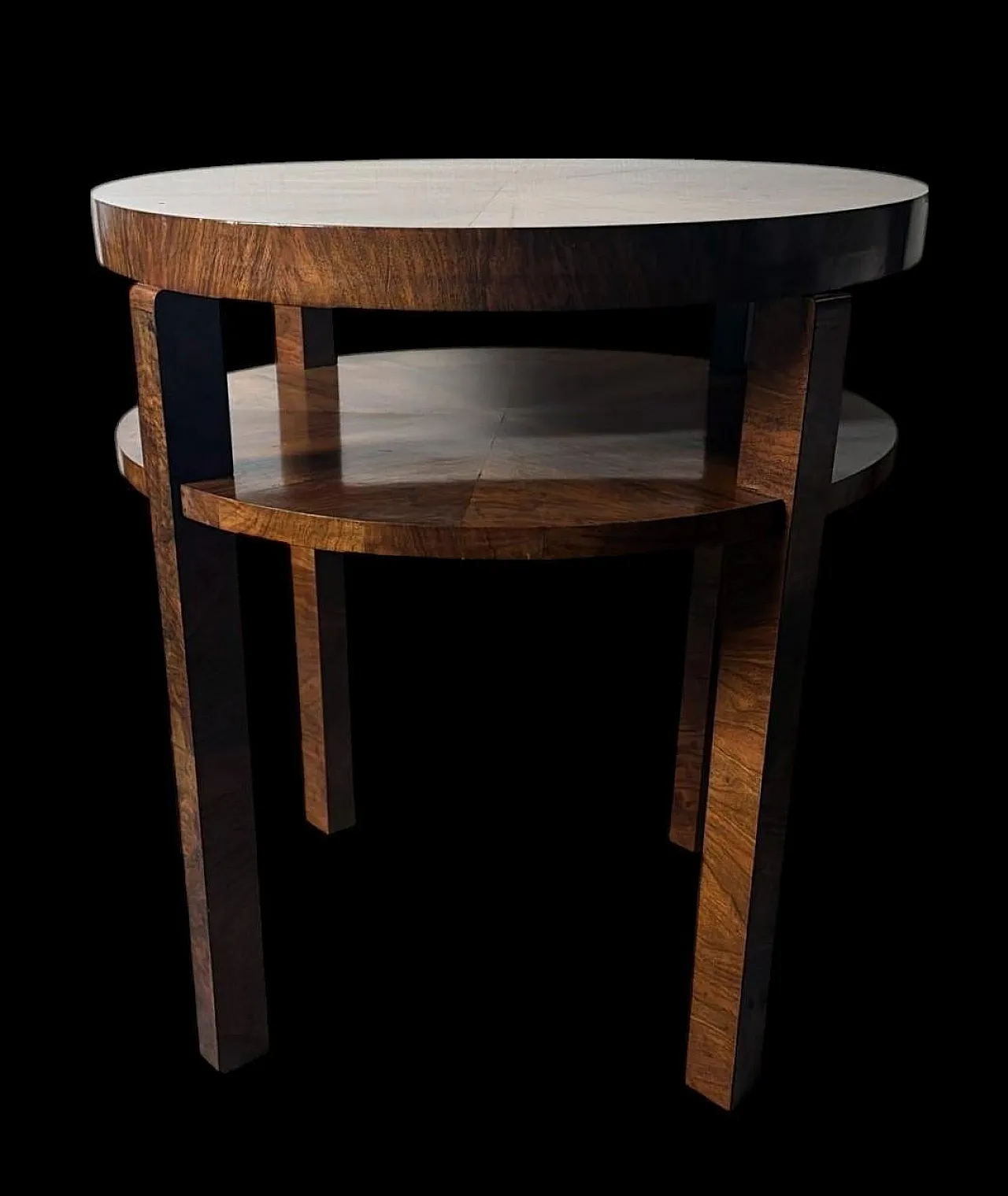 Tavolino alto austriaco Art Déco in noce impiallacciato, metà '900 2