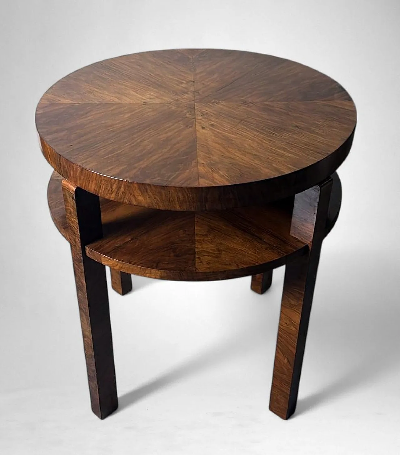 Tavolino alto austriaco Art Déco in noce impiallacciato, metà '900 4