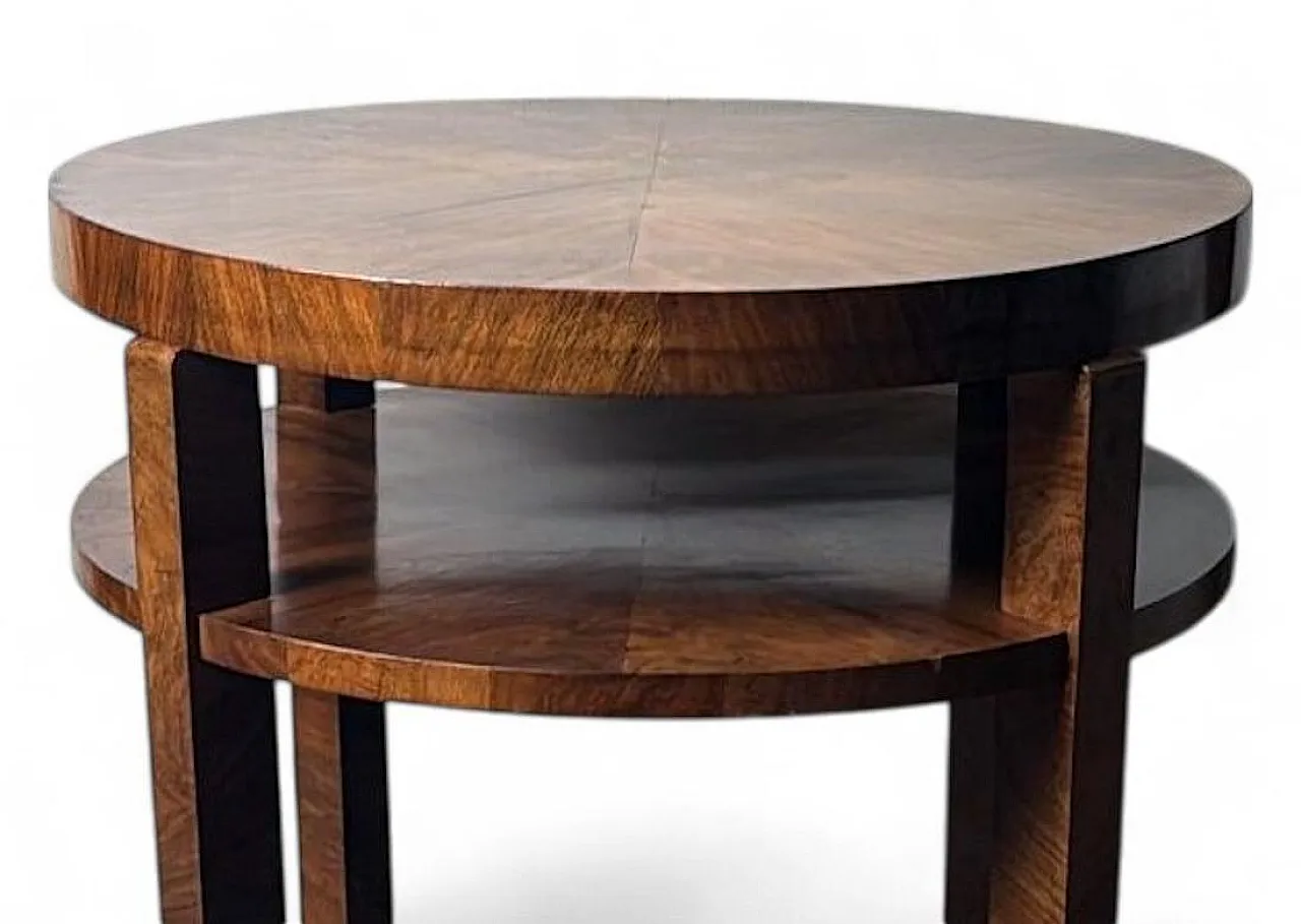 Tavolino alto austriaco Art Déco in noce impiallacciato, metà '900 8