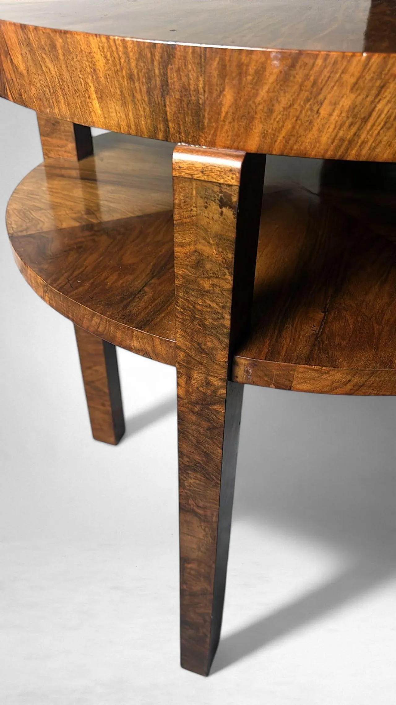 Tavolino alto austriaco Art Déco in noce impiallacciato, metà '900 15