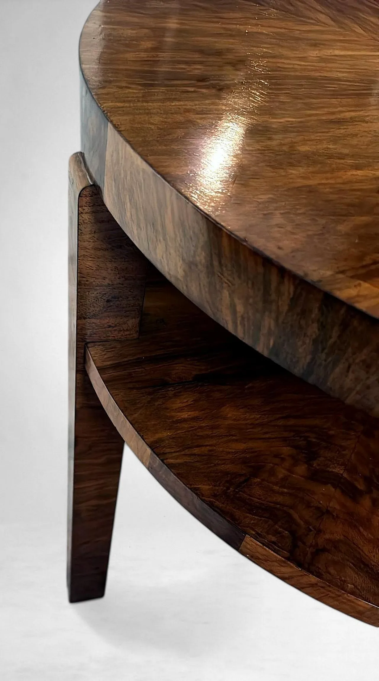 Tavolino alto austriaco Art Déco in noce impiallacciato, metà '900 17