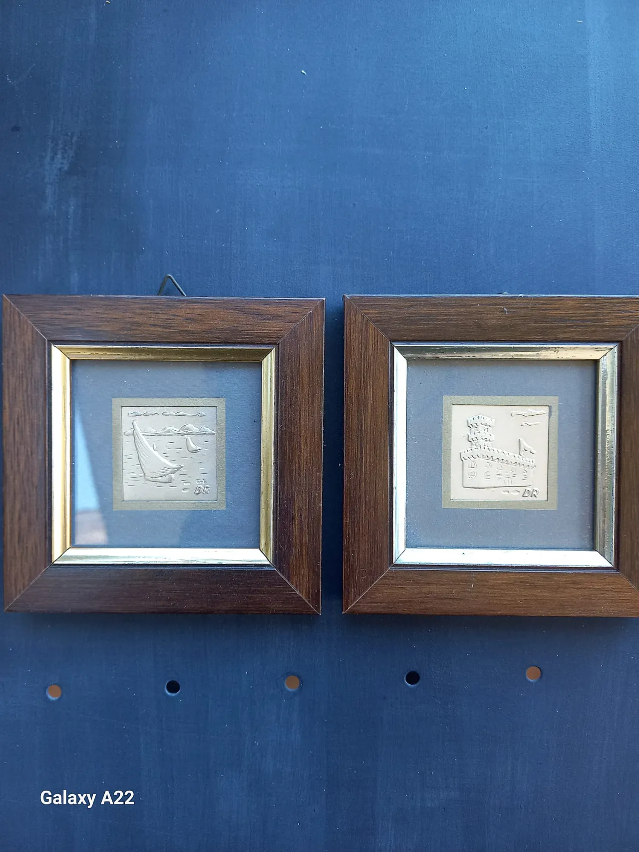 Pair of silver and gold paintings, 20th century 1