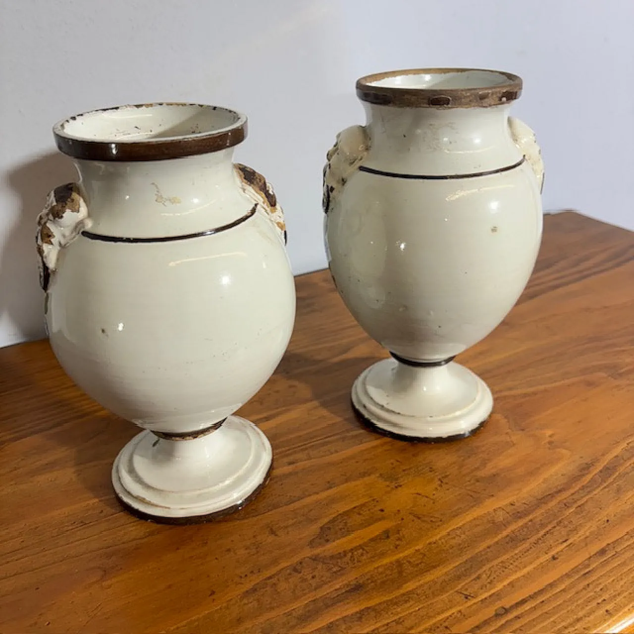 Coppia di vasi dipinti da farmacia, fine '700 7