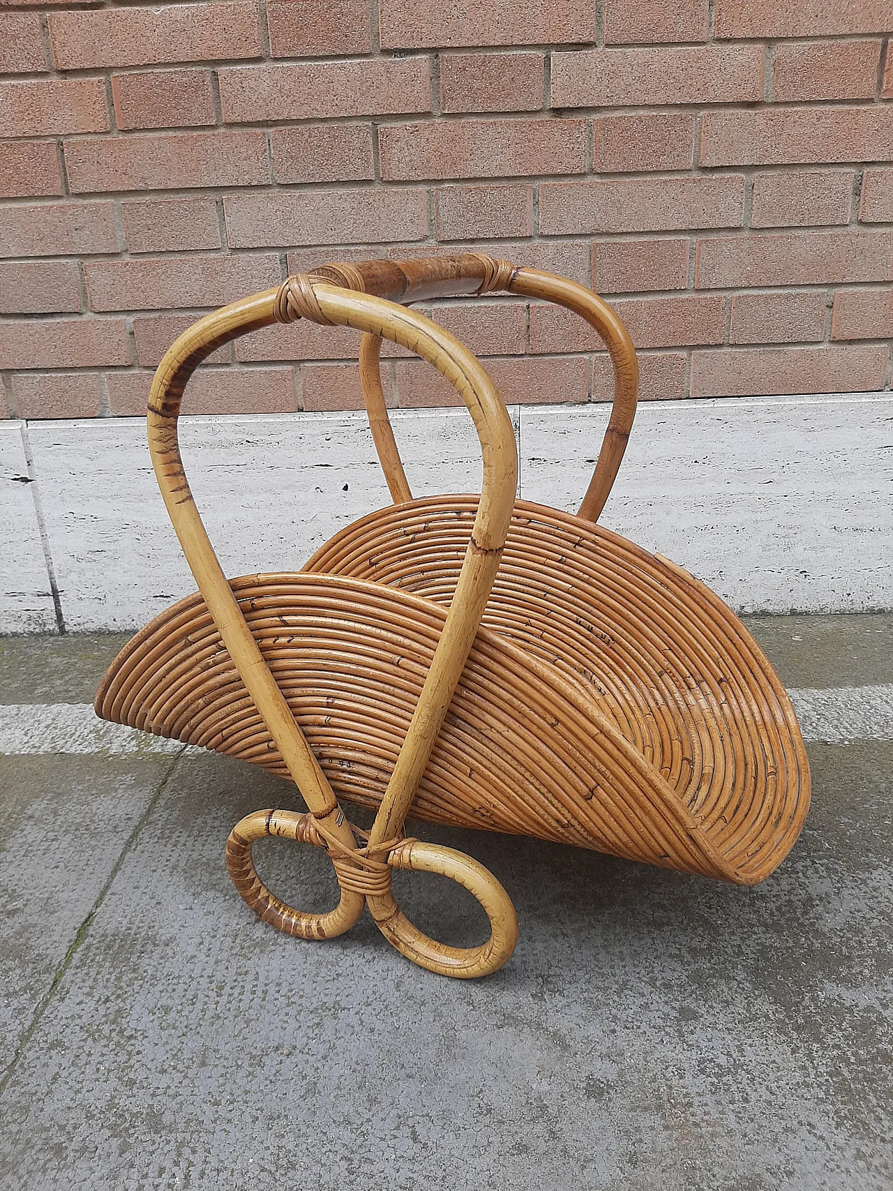 Bamboo magazine rack, 60s 1