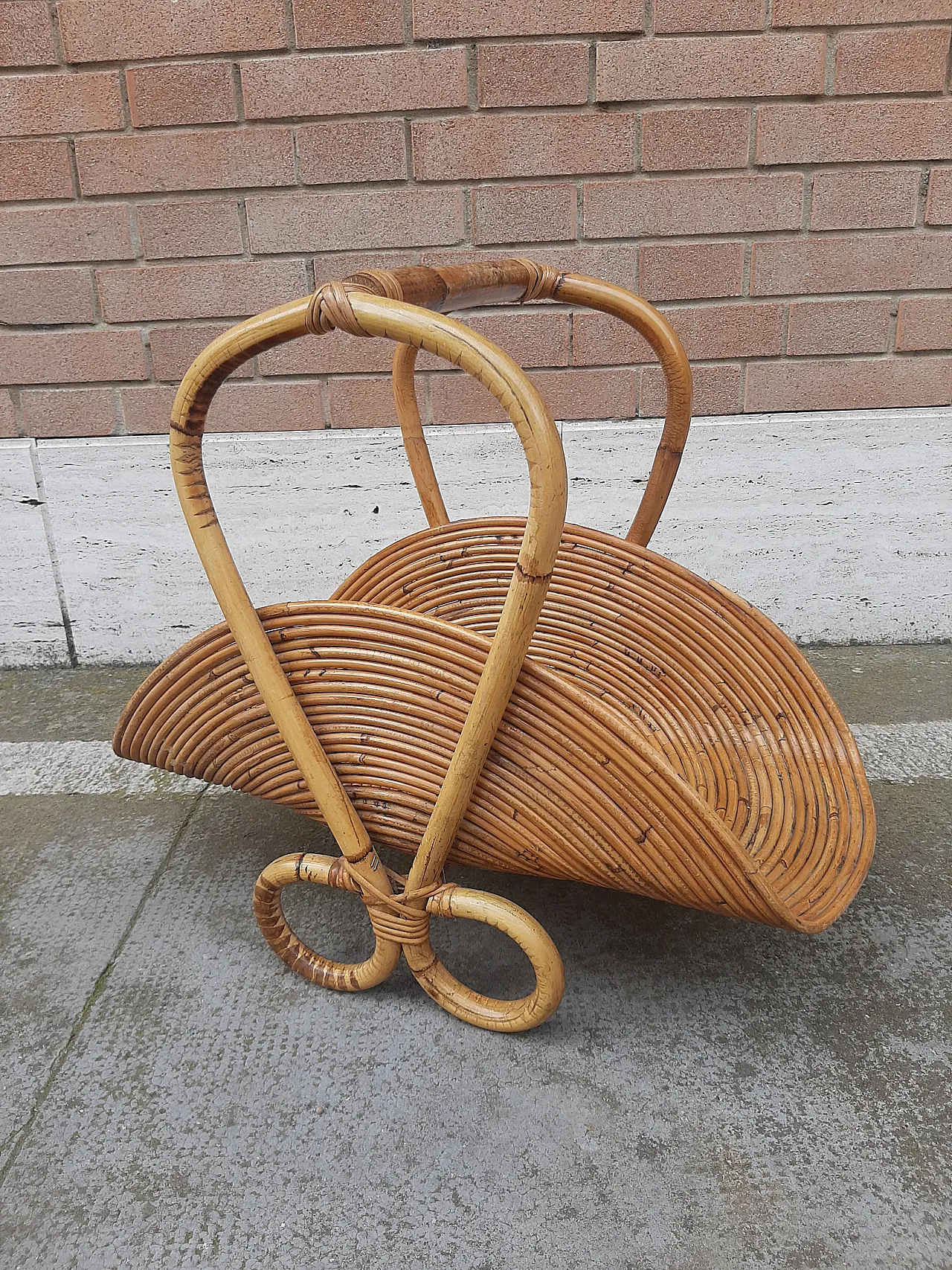 Bamboo magazine rack, 60s 2