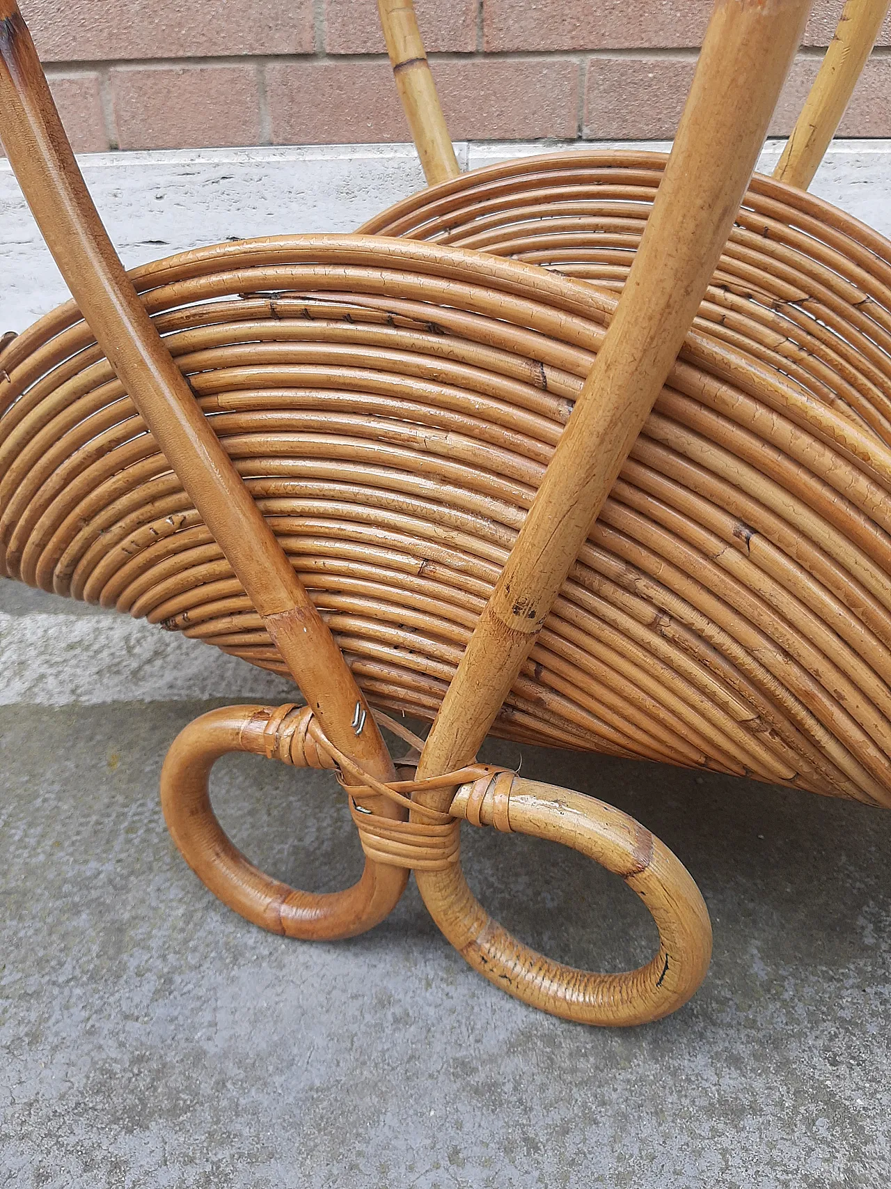 Bamboo magazine rack, 60s 10