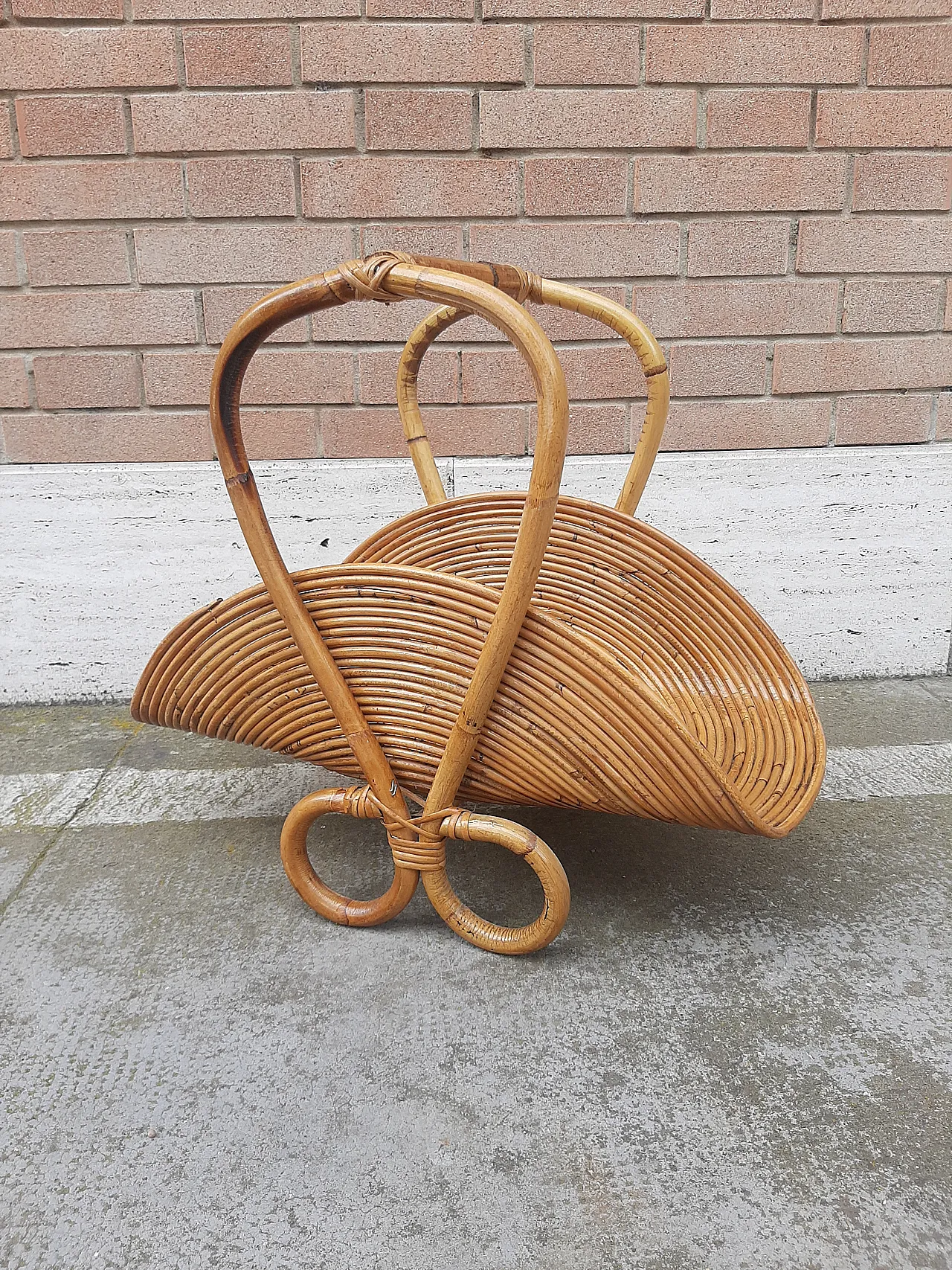 Bamboo magazine rack, 60s 11