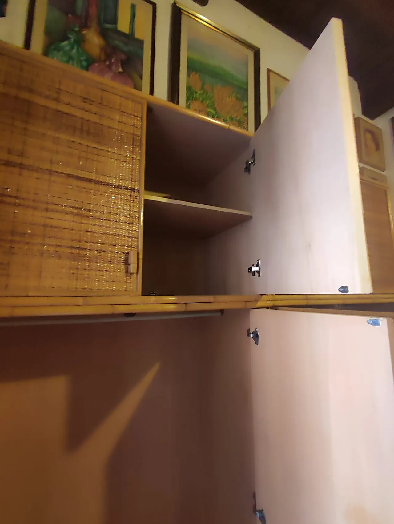 4 wardrobes in wicker, 70s 10