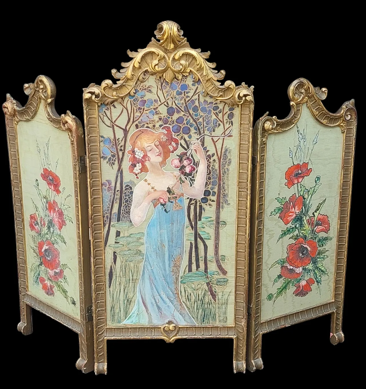 Liberty screen in gilded wood, early 20th century 1