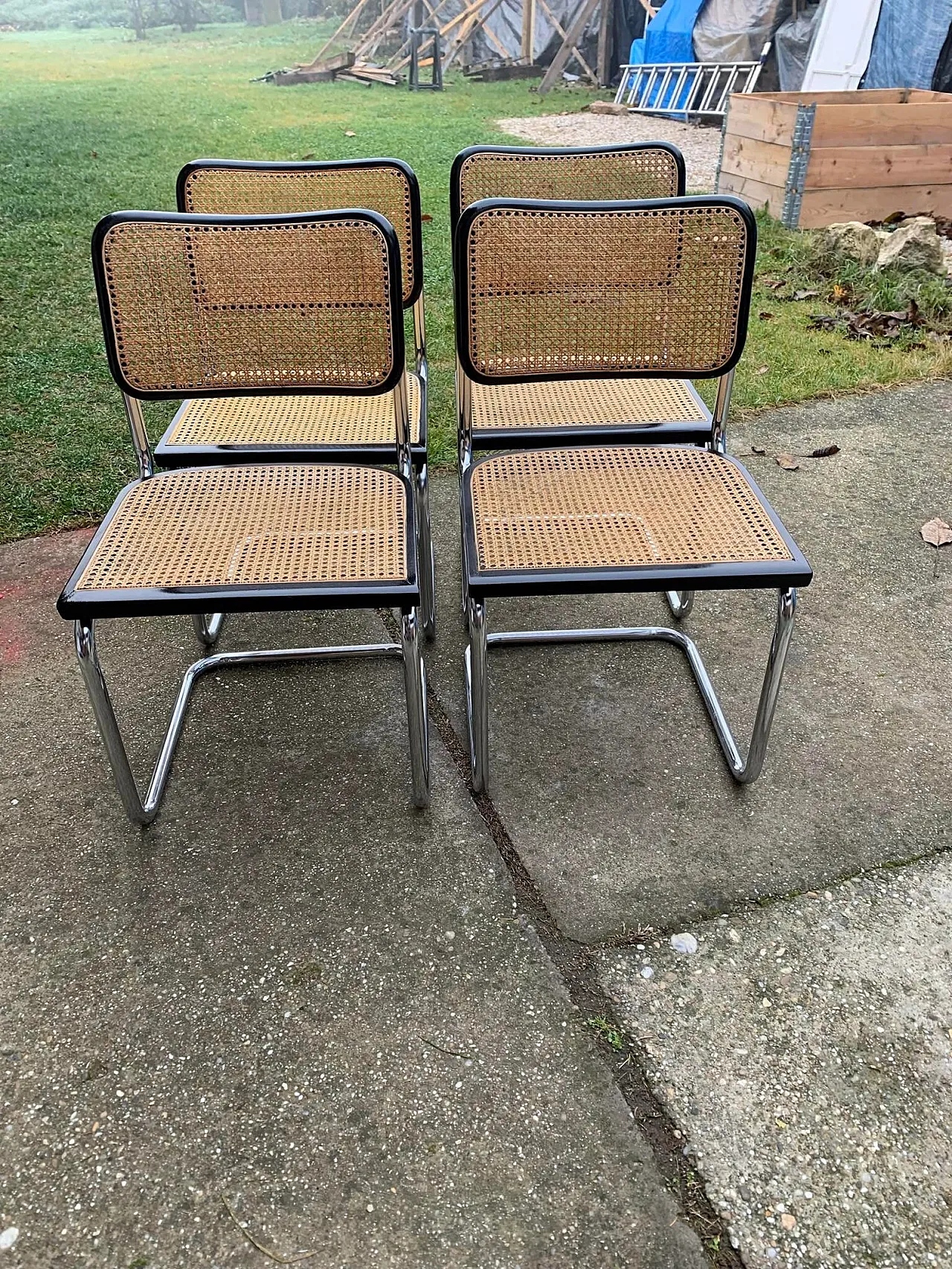 4 B32 Cesca chairs by Marcel Breuer, 1970s 1