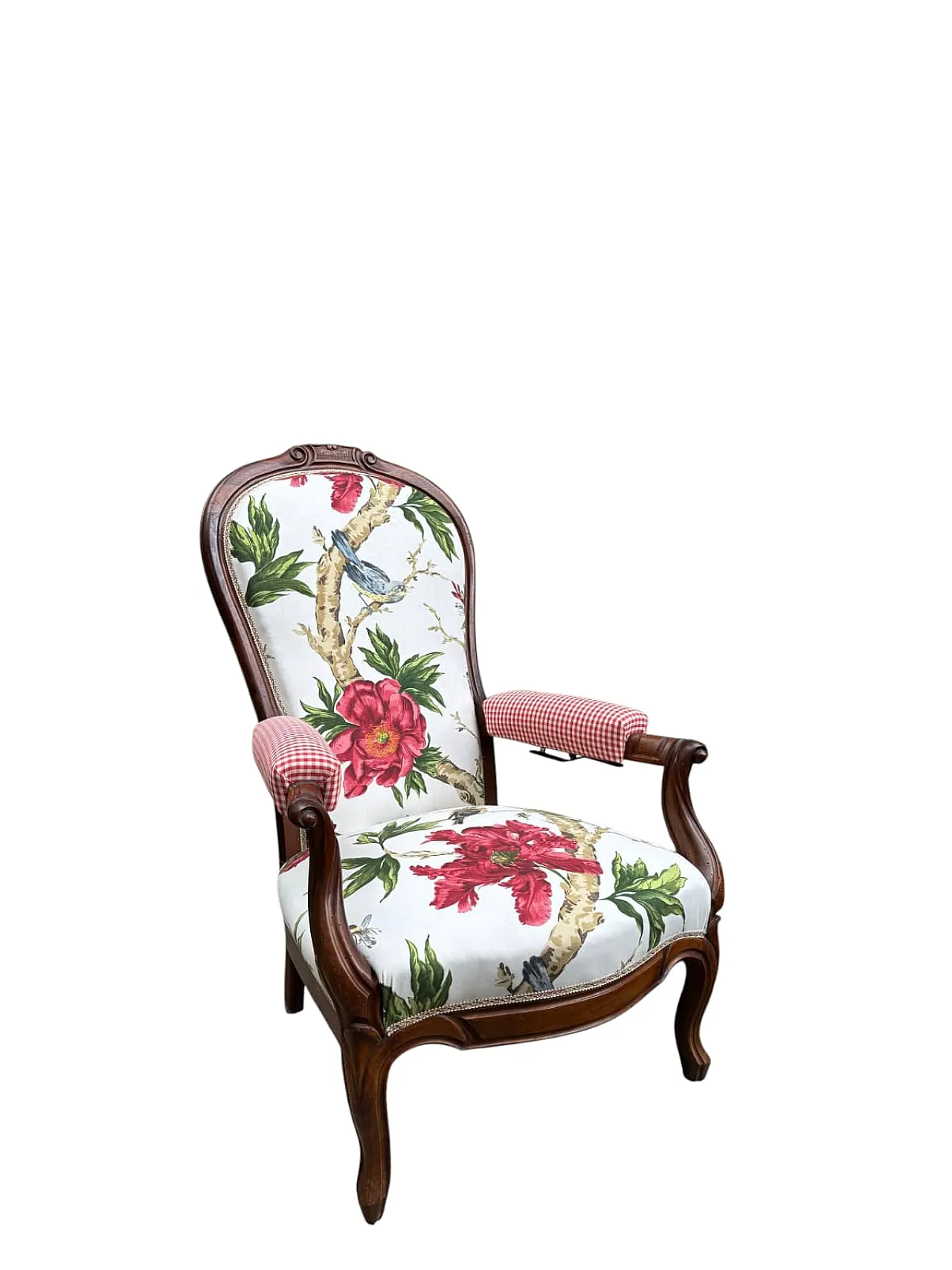 Deck chair with floral upholstery, 19th century 2