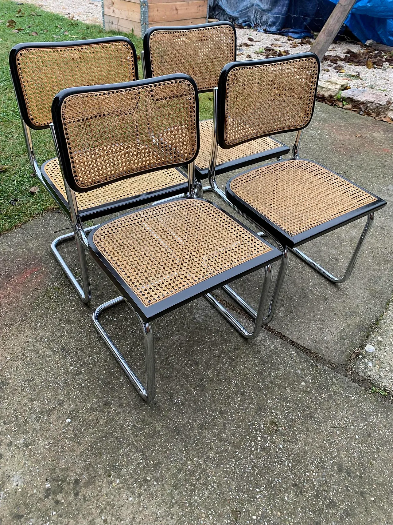 4 B32 Cesca chairs by Marcel Breuer, 1970s 5