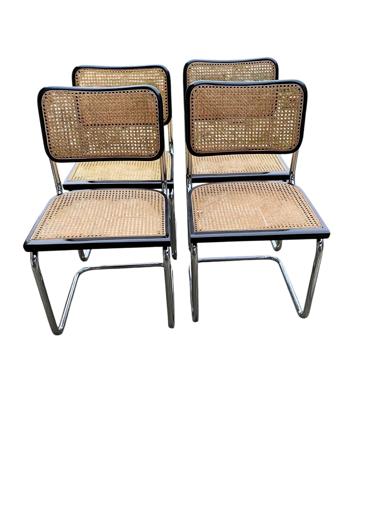 4 B32 Cesca chairs by Marcel Breuer, 1970s 6