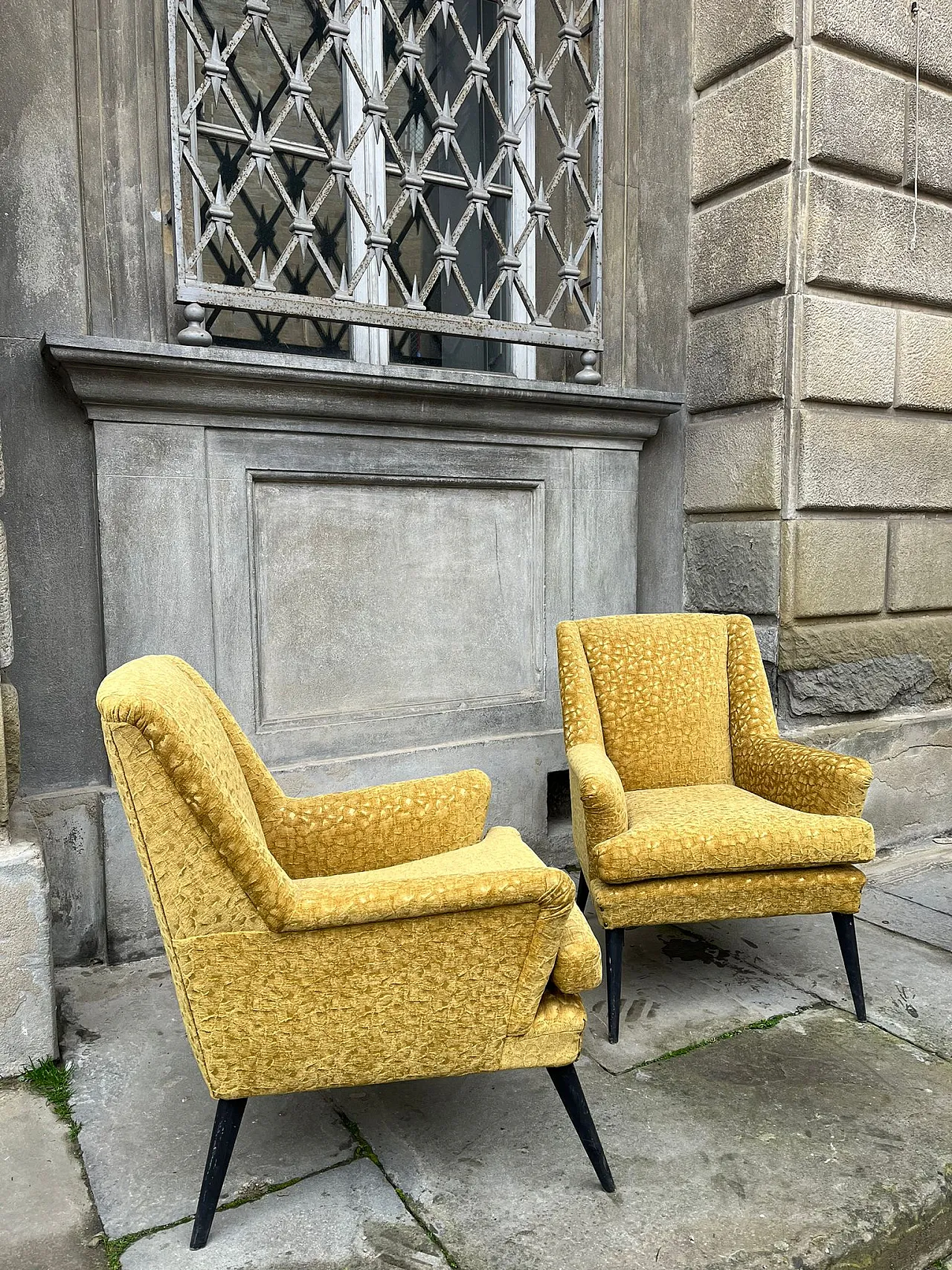 Pair of armchairs yellow, 60s 2